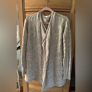 Athleta 100% merino wool cable knit drape cardigan XL